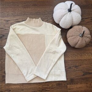 Zara Cream and Tan Women's Sweater